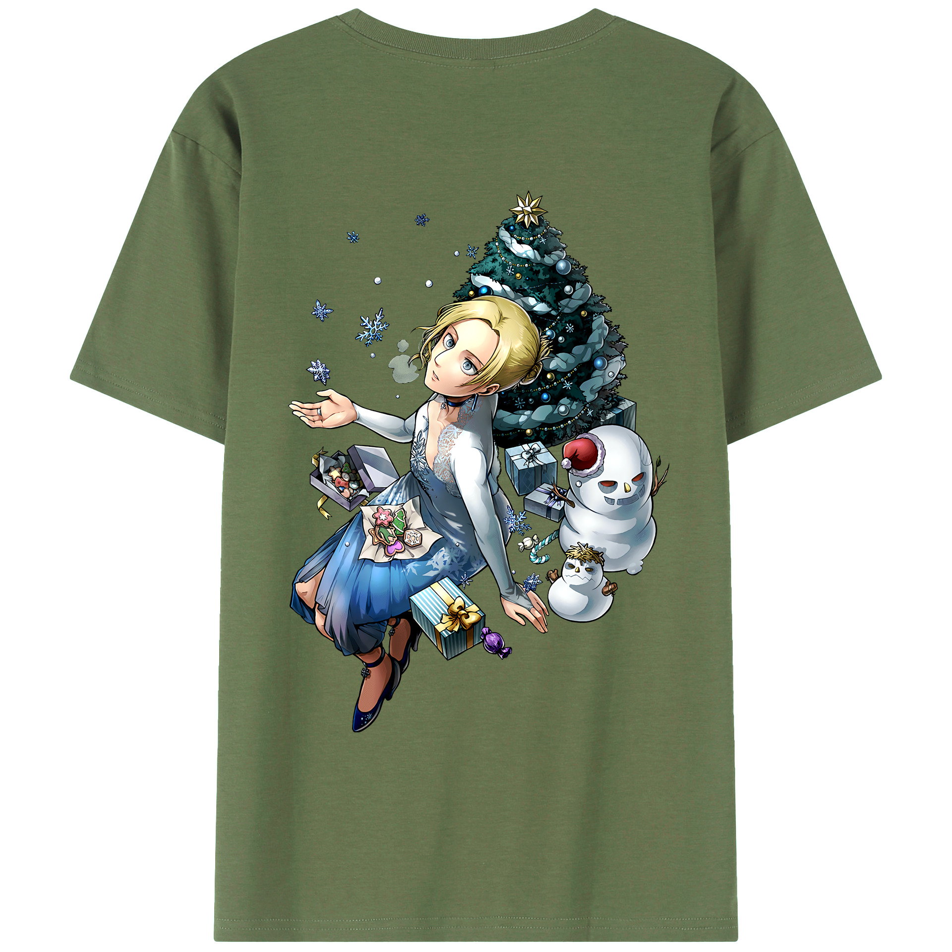 （画像用） 進撃の巨人 アニ・レオンハート Attack on Titan Annie Leonhart 綿100％ メンズ半袖Tシャツ（バックプリント） 通気性